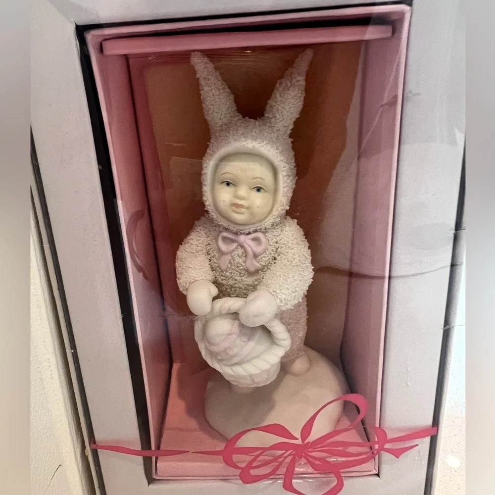 Vtg Dept 56 Snowbunnies A Tisket A Tasked 2602-6 In Original‎ Box